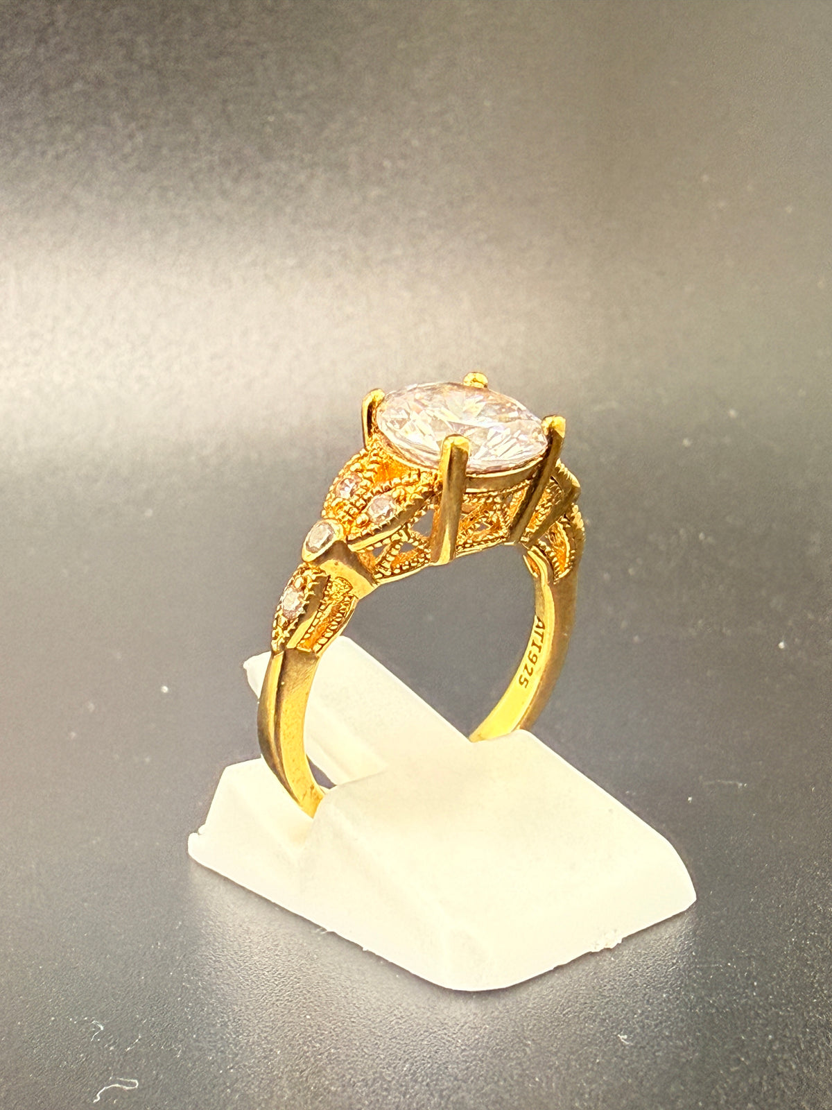 14K Gold Bonded Sterling Silver 2 CT CZ Wedding Ring – Size 5 alternate product view