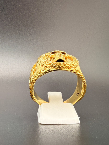 14K Gold Bonded Sterling Silver Skull Ring