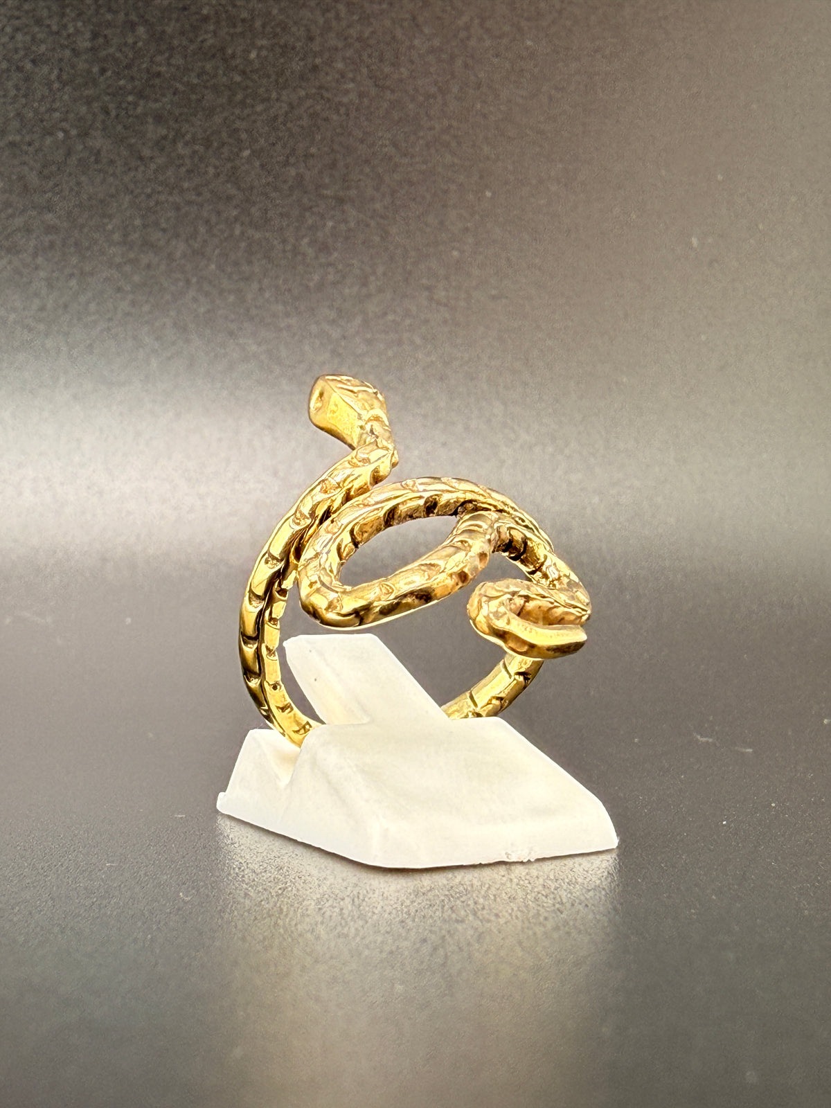 14K Gold Bonded Sterling Silver Snake Ring – 5.2 Grams detail view