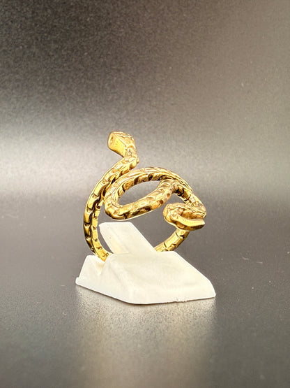 14K Gold Bonded Sterling Silver Snake Ring – 5.2 Grams