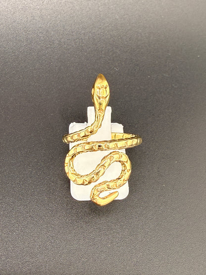 14K Gold Bonded Sterling Silver Snake Ring – 5.2 Grams