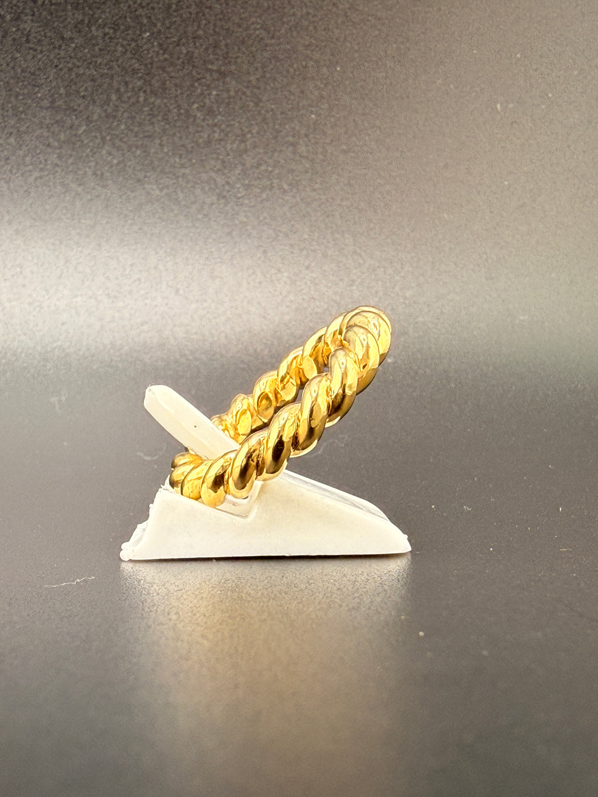 14K Gold Bonded Sterling Silver Textured Twist Rope Ring – 6.5 Grams detail view
