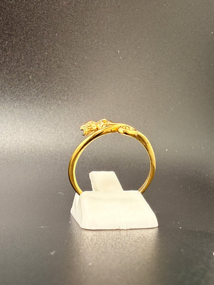 14K Gold Bonded Sterling Silver Lotus Flower Ring – Adjustable