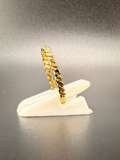 14K Gold Bonded Sterling Silver Twist Wire Band Ring - 8