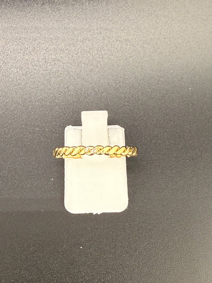 14K Gold Bonded Sterling Silver Twist Wire Band Ring - 8