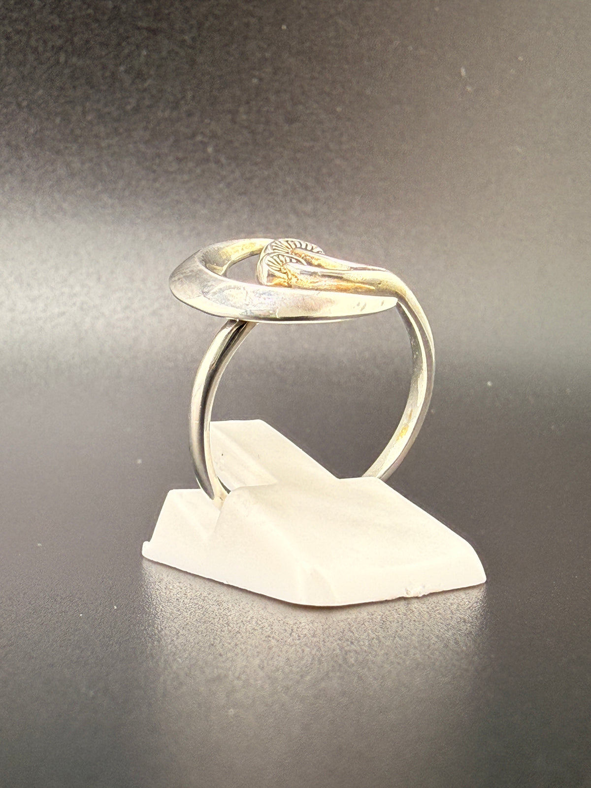 Sterling Silver Crescent Moon Mushroom Ring - 8 detail view