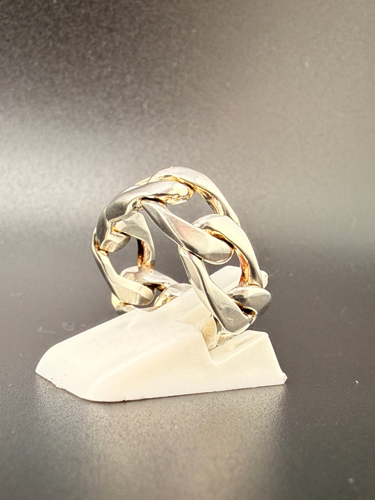 925 Sterling Silver Cuban Link Chain Ring alternate product view