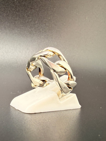 925 Sterling Silver Cuban Link Chain Ring