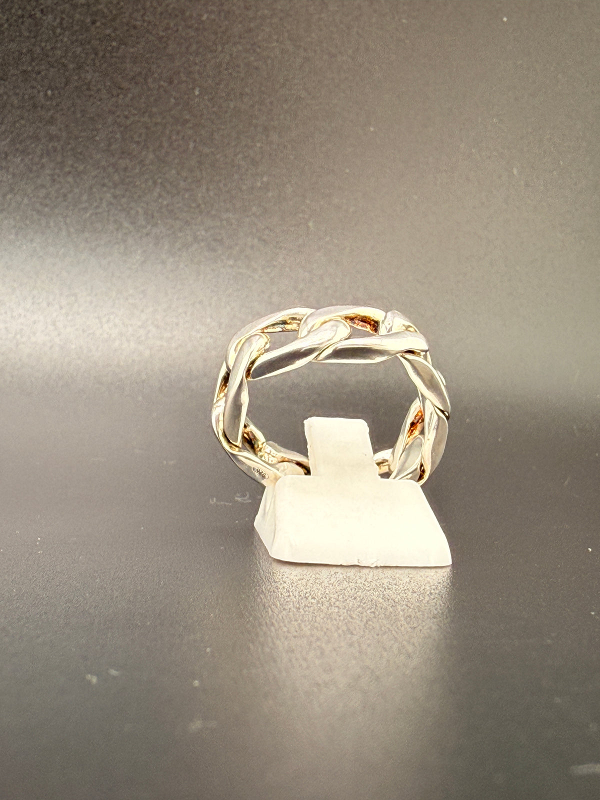 925 Sterling Silver Cuban Link Chain Ring