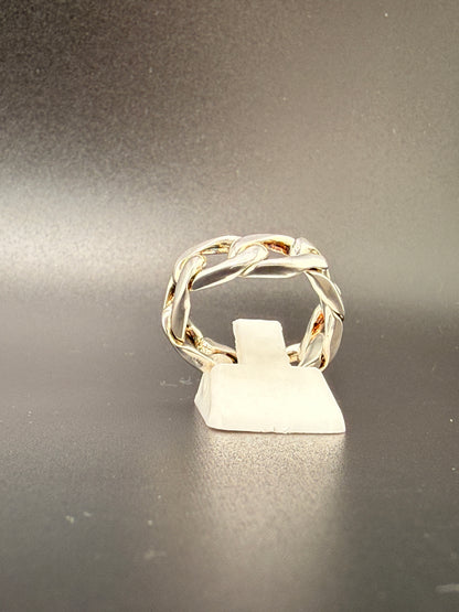 925 Sterling Silver Cuban Link Chain Ring