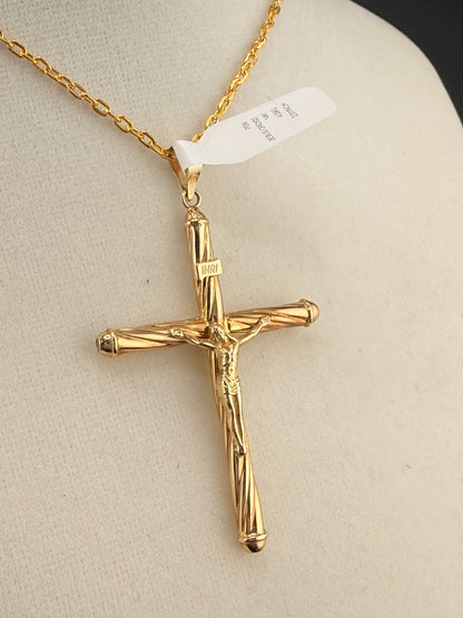 14K Gold Jesus on the Cross Pendant – Solid Gold Crucifix Pendant (4.09g) | Wholesale Jewelry Price