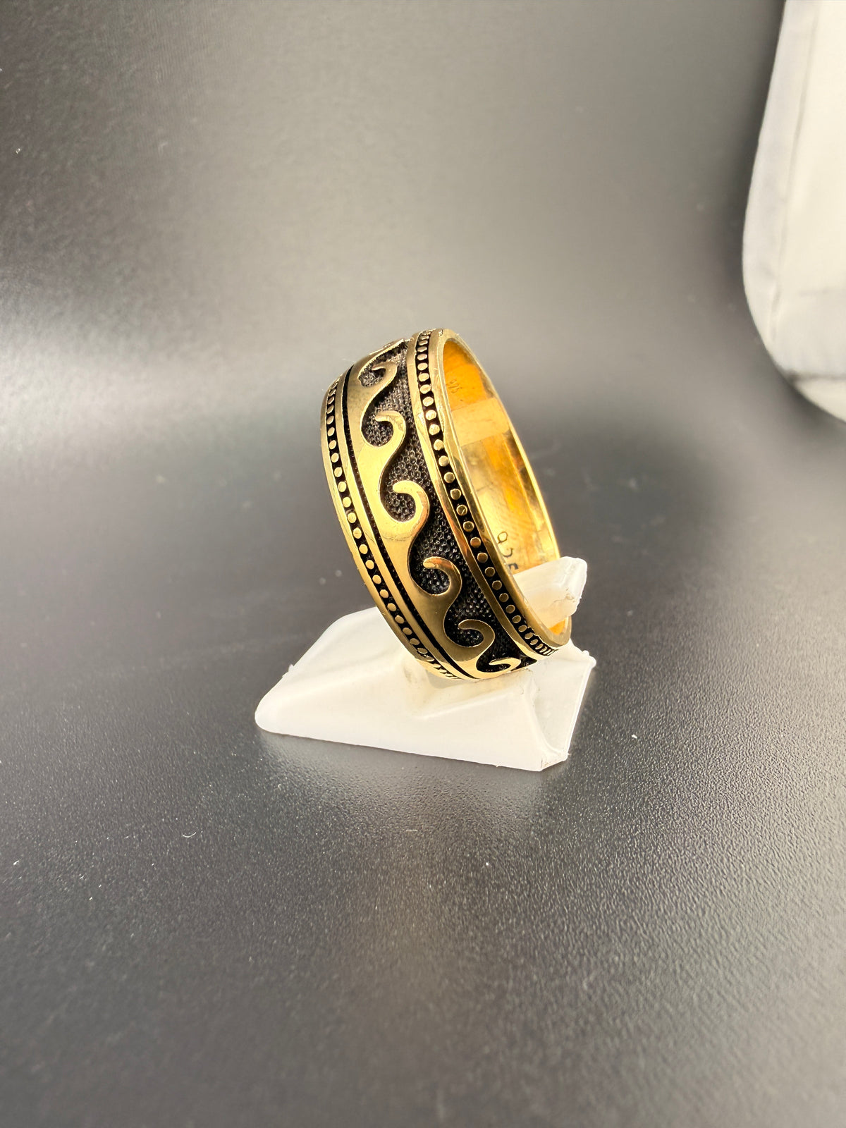 14K Gold Bonded Sterling Silver Wave Band Ring –, Size 7 alternate product view