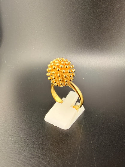 14K Gold Bonded Sterling Silver Ball Ring – 12.3mm, 9.5 Grams - 8.5