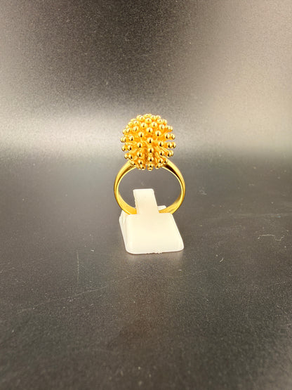 14K Gold Bonded Sterling Silver Ball Ring – 12.3mm, 9.5 Grams - 8.5