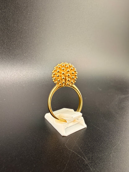 14K Gold Bonded Sterling Silver Ball Ring – 12.3mm, 9.5 Grams - 8.5