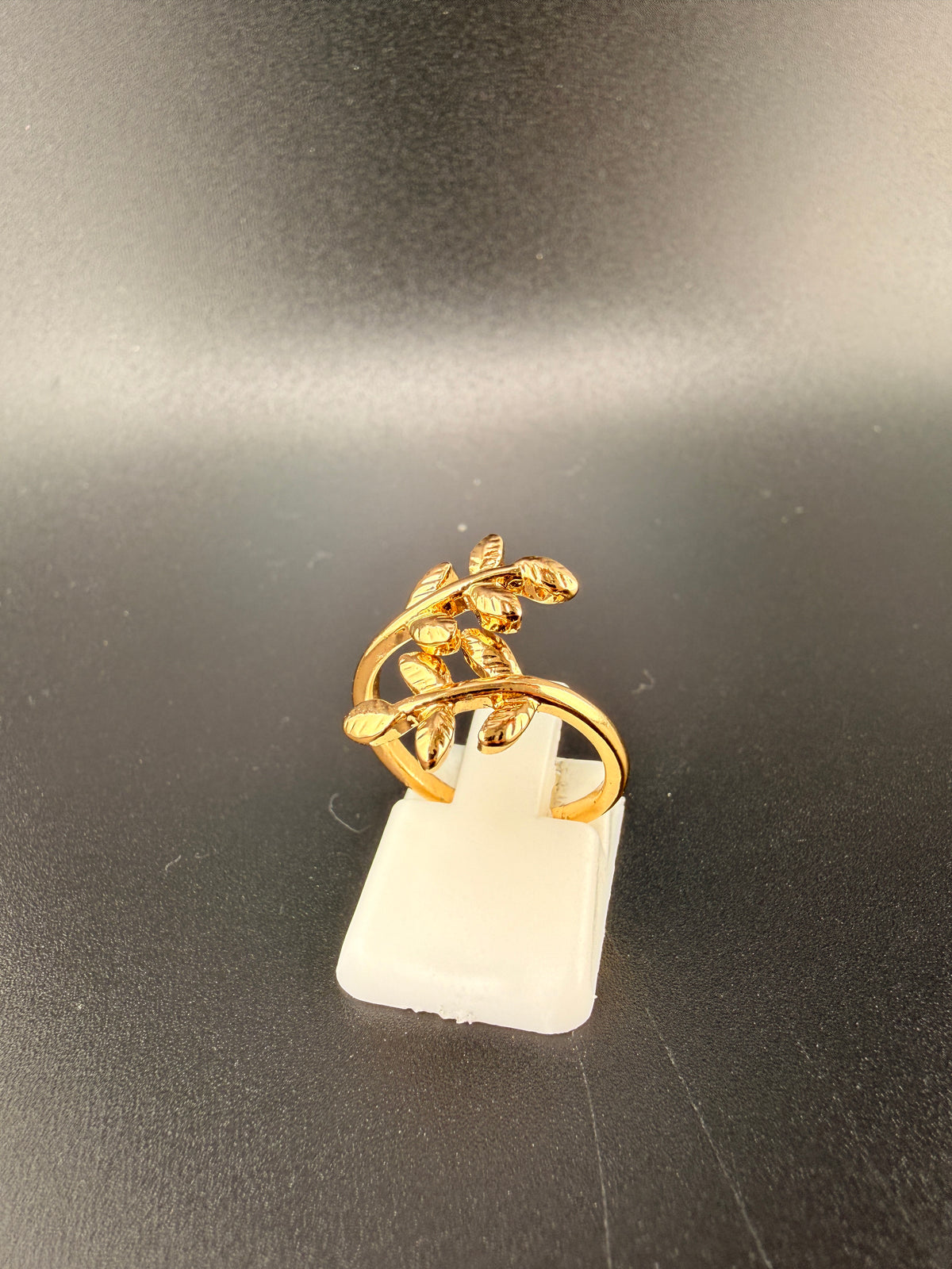 14K Gold Bonded Sterling Silver Oak Leaf Ring – Adjustable Size detail view