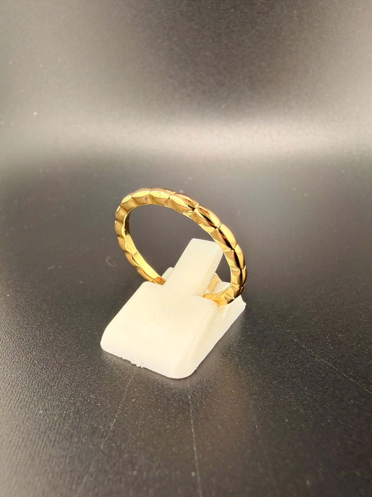 14K Gold Bonded Sterling Silver Textured Band Ring - 9.5 detail view