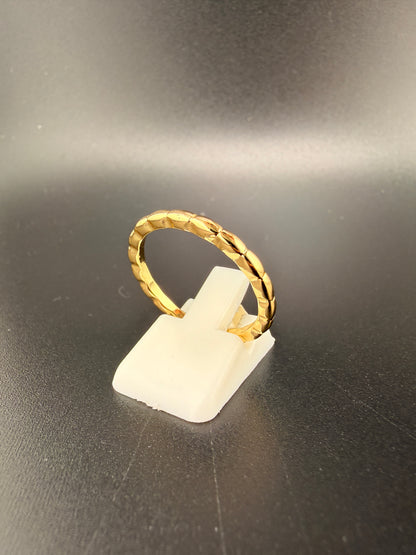 14K Gold Bonded Sterling Silver Textured Band Ring - 9.5