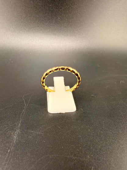 14K Gold Bonded Sterling Silver Textured Band Ring - 9.5