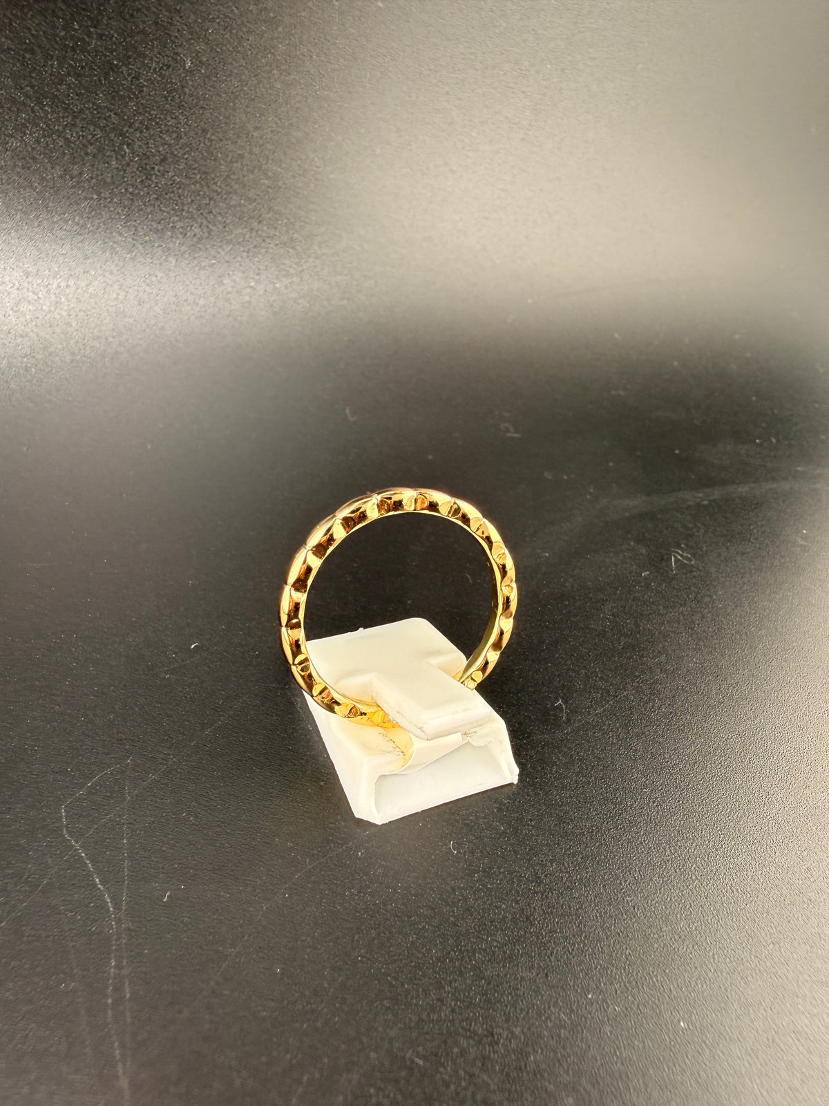 14K Gold Bonded Sterling Silver Textured Band Ring - 9.5