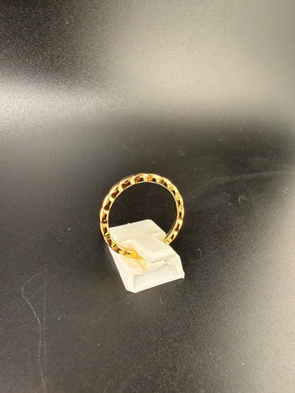 14K Gold Bonded Sterling Silver Textured Band Ring - 9.5