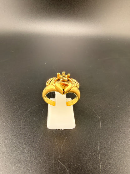 Gold Plated 925 Sterling Silver Claddagh Ring – Size 7, 7.15 Grams - 7
