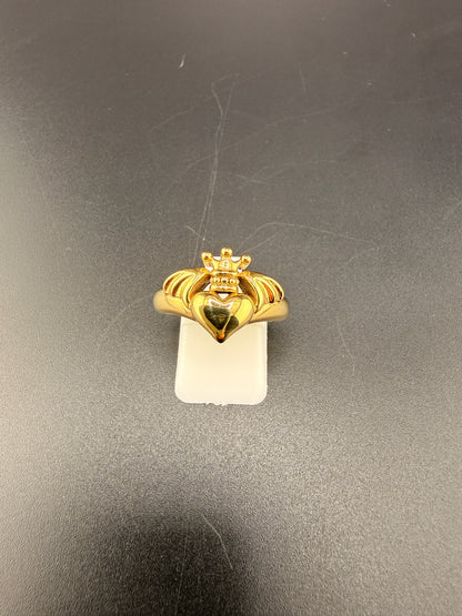Gold Plated 925 Sterling Silver Claddagh Ring – Size 7, 7.15 Grams - 7