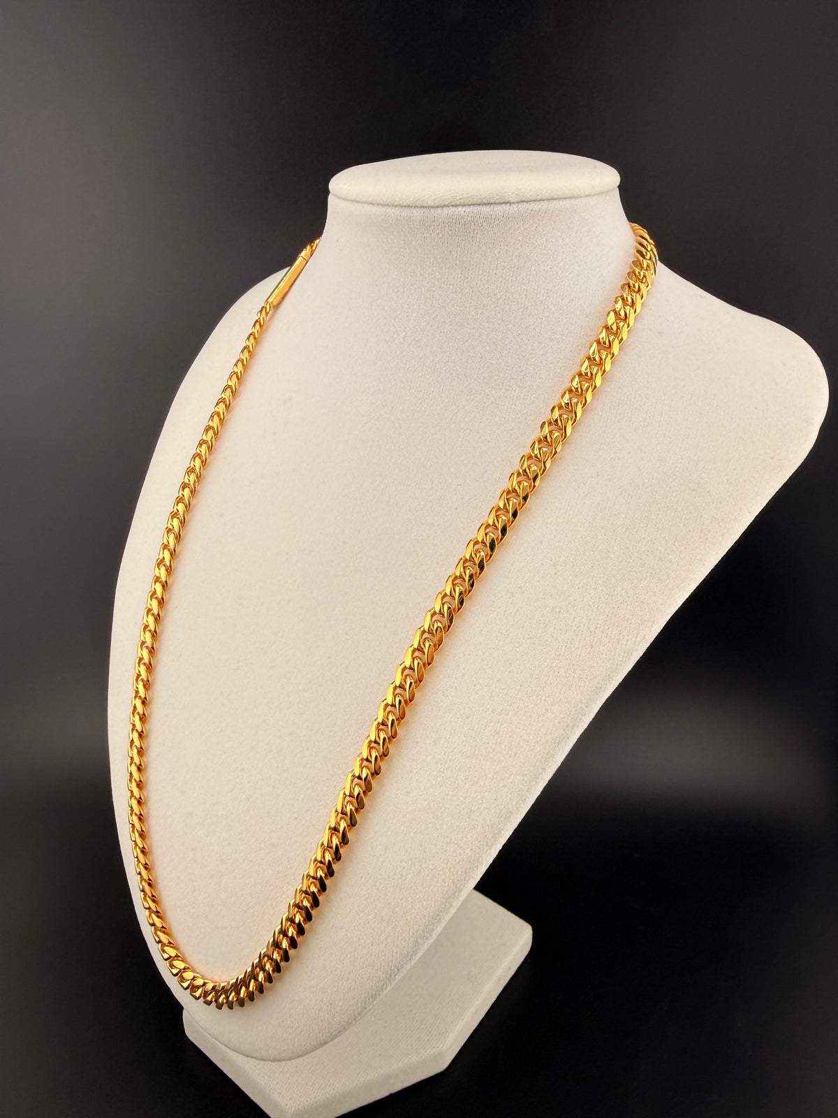 14Kt Gold Bonded over Sterling 925 Silver Solid Cuban Link Chain Necklace 6.5MM / 22 in alternate product view