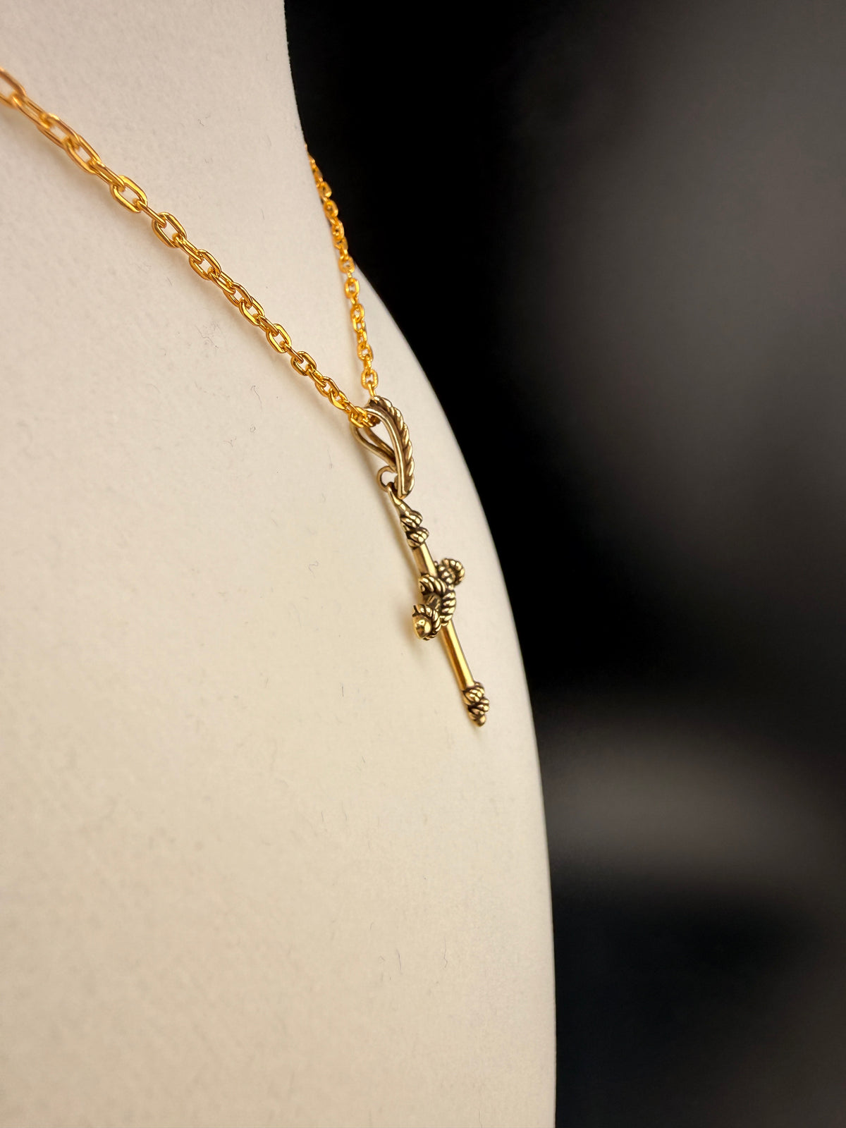 14K Gold Bonded Cross Pendant – .925 Sterling Silver, 1.5 Inch alternate product view