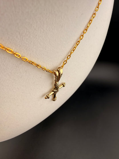 14K Gold Bonded Cross Pendant – .925 Sterling Silver, 1.5 Inch