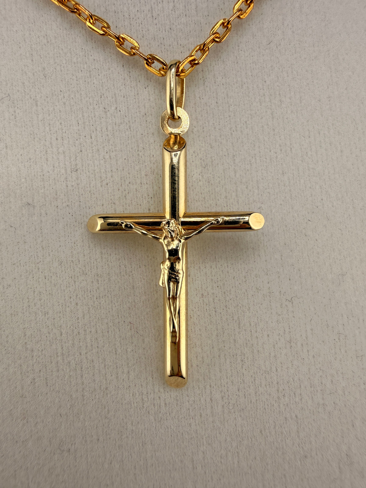 10K Solid Gold Jesus on Cross Pendant