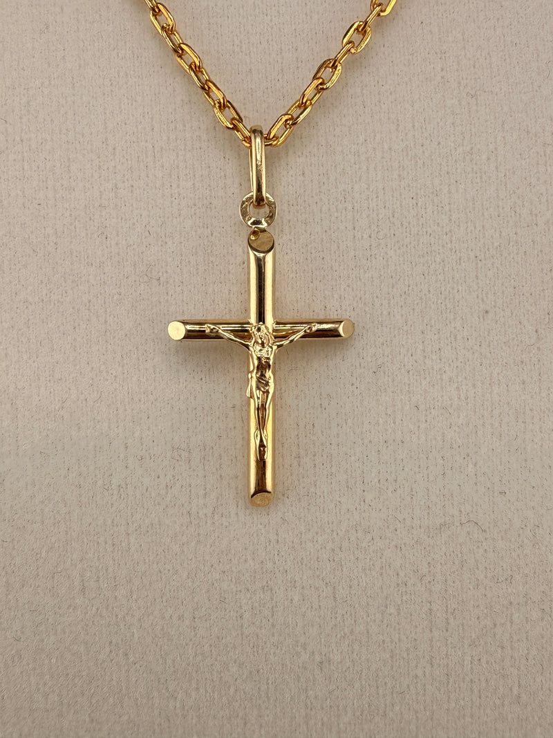 10K Solid Gold Jesus on Cross Pendant