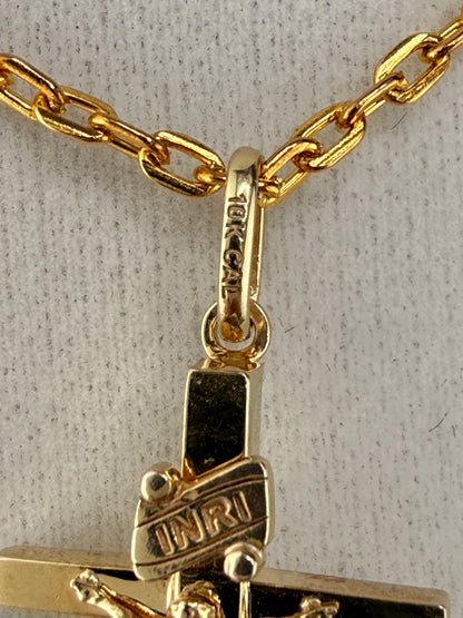 10K Solid Gold Jesus on Cross Pendant