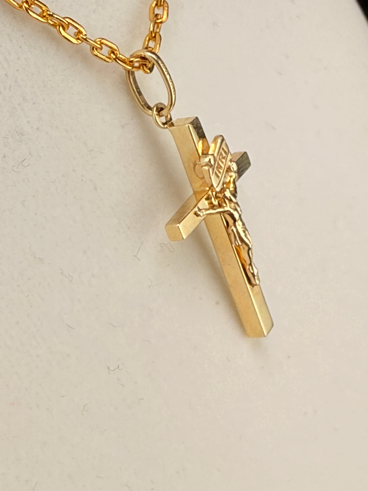 10K Solid Gold Jesus on Cross Pendant