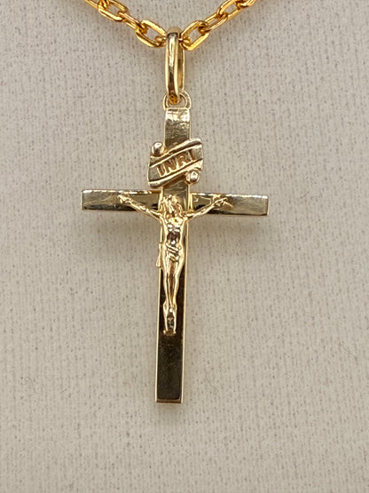10K Solid Gold Jesus on Cross Pendant