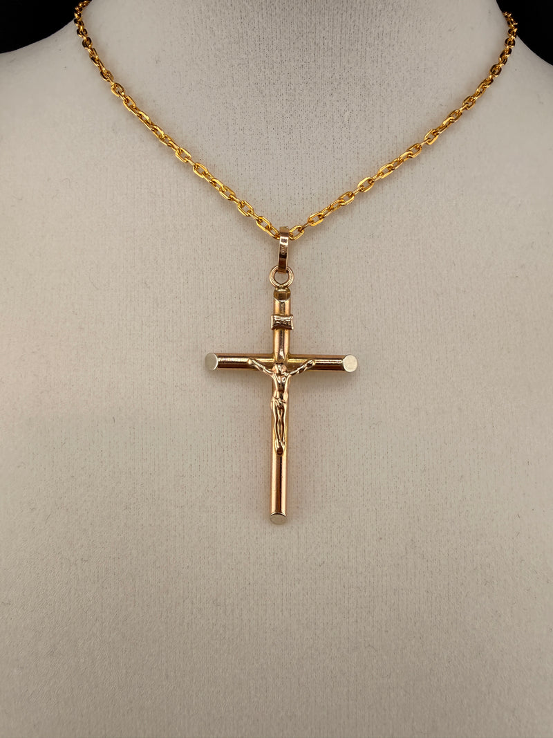 14K Gold Jesus on Cross Pendant