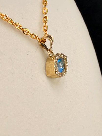 10K Solid Gold CZ Diamond Evil Eye Pendant