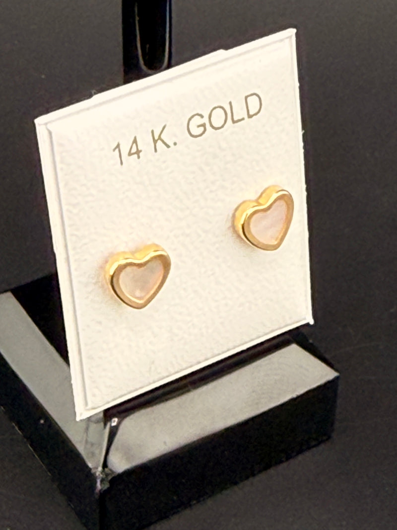 14K Solid Gold Oyster Heart Earrings – Luxury Heart Stud Earrings | Wholesale Price Jewelry Connect