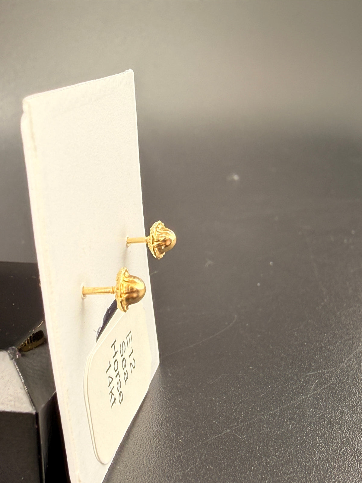 14K Solid Gold Seahorse Earrings with CZ Diamond Chip– Unique Nautical Gold Stud Earrings| Wholesale Price Jewelry
