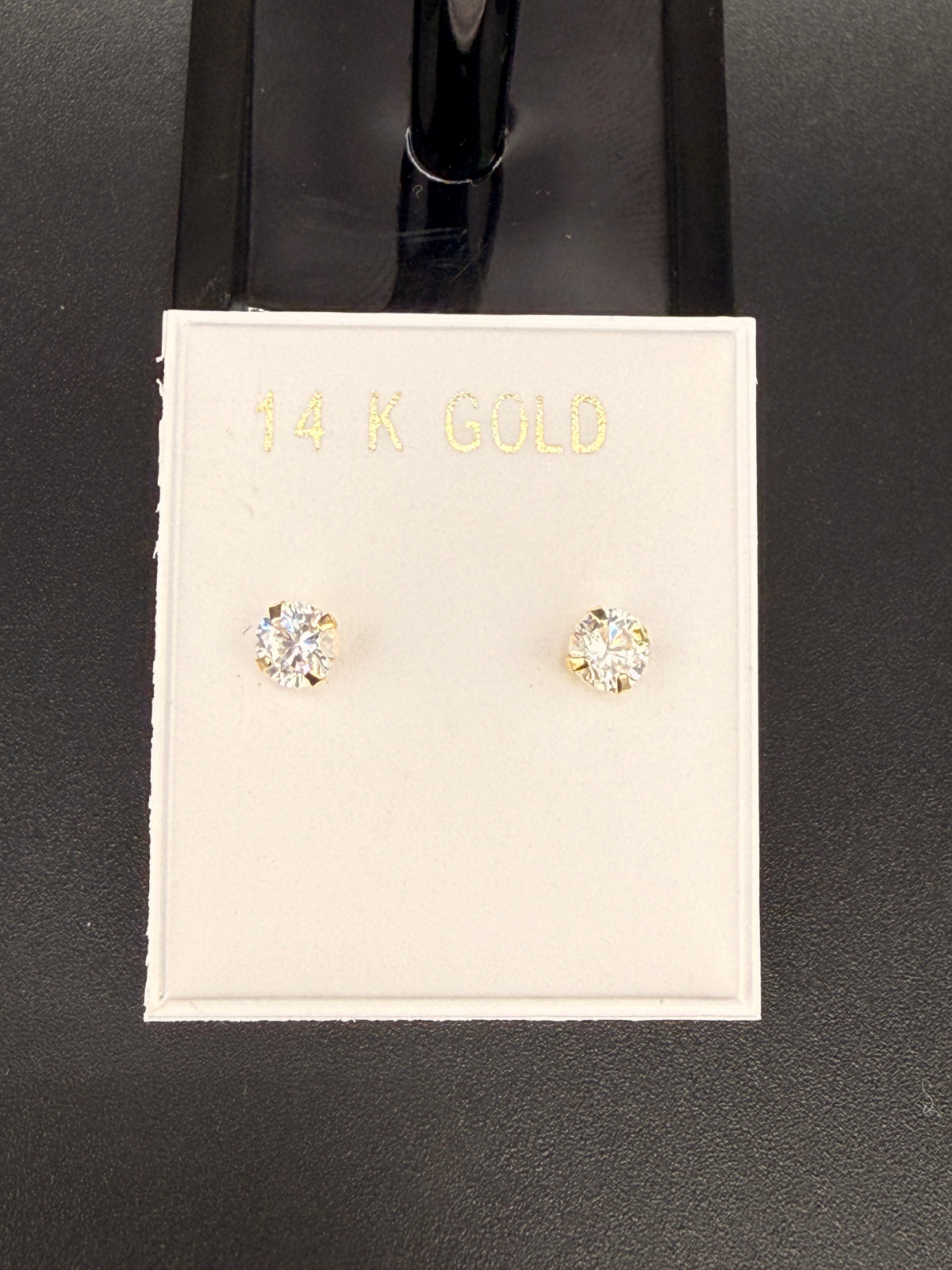 14K Gold 0.5 CT CZ Diamond Stud Earrings