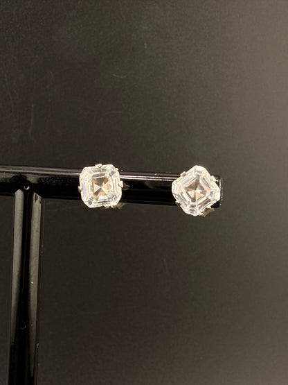 925 Sterling Silver 1 CT CZ Diamond Stud Earrings