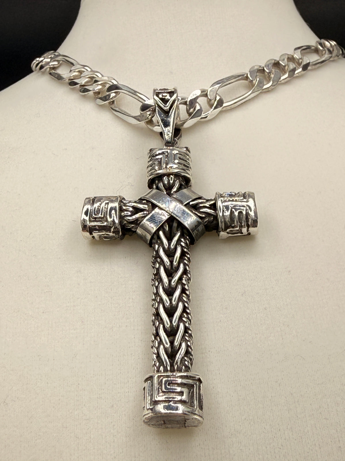 925 Sterling Silver Braided Cross Pendant — 3.5" | 32g925 Sterling Silver Braided Cross Pendant — 3.5" | 32g