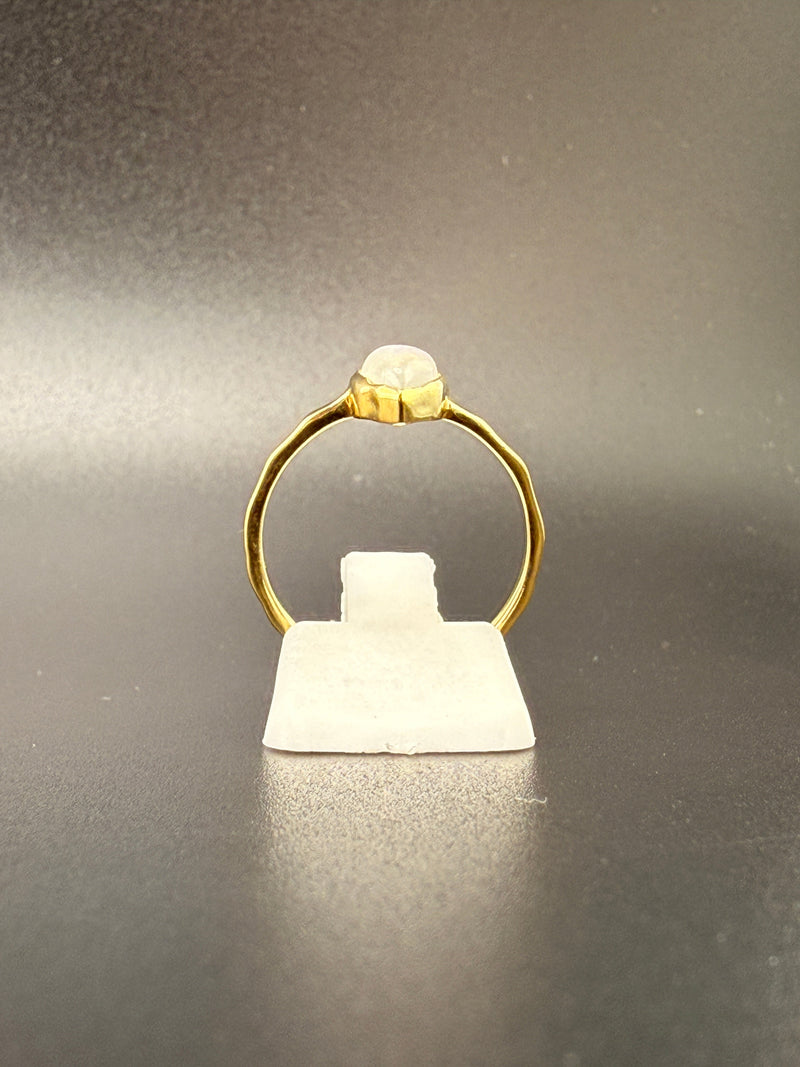 14K Gold Bonded Sterling Silver Opal Teardrop Ring - 7
