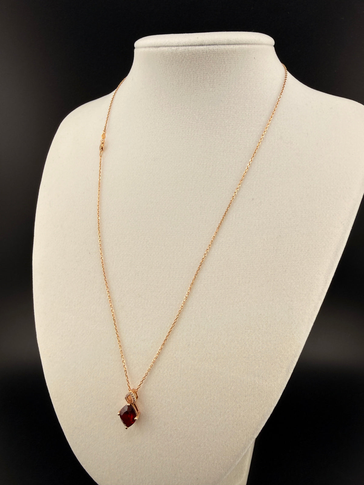 14K Gold Ruby Pendant Necklace – 18" Women's Fine Jewelry | 2.76g Natural Ruby Necklace alternate product view