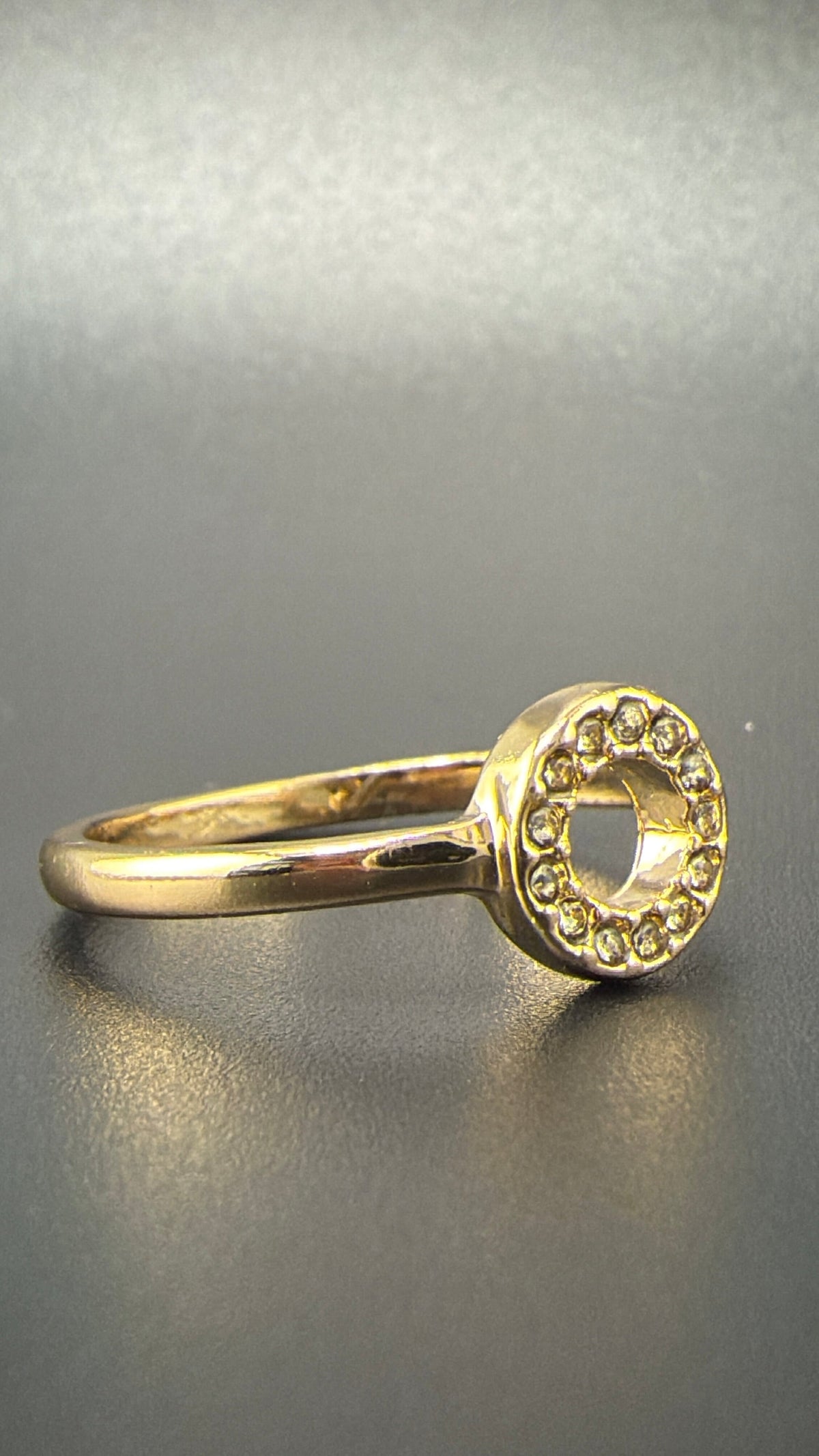 14K Gold Bonded Sterling Silver CZ Circle Ring - 7.5 alternate product view