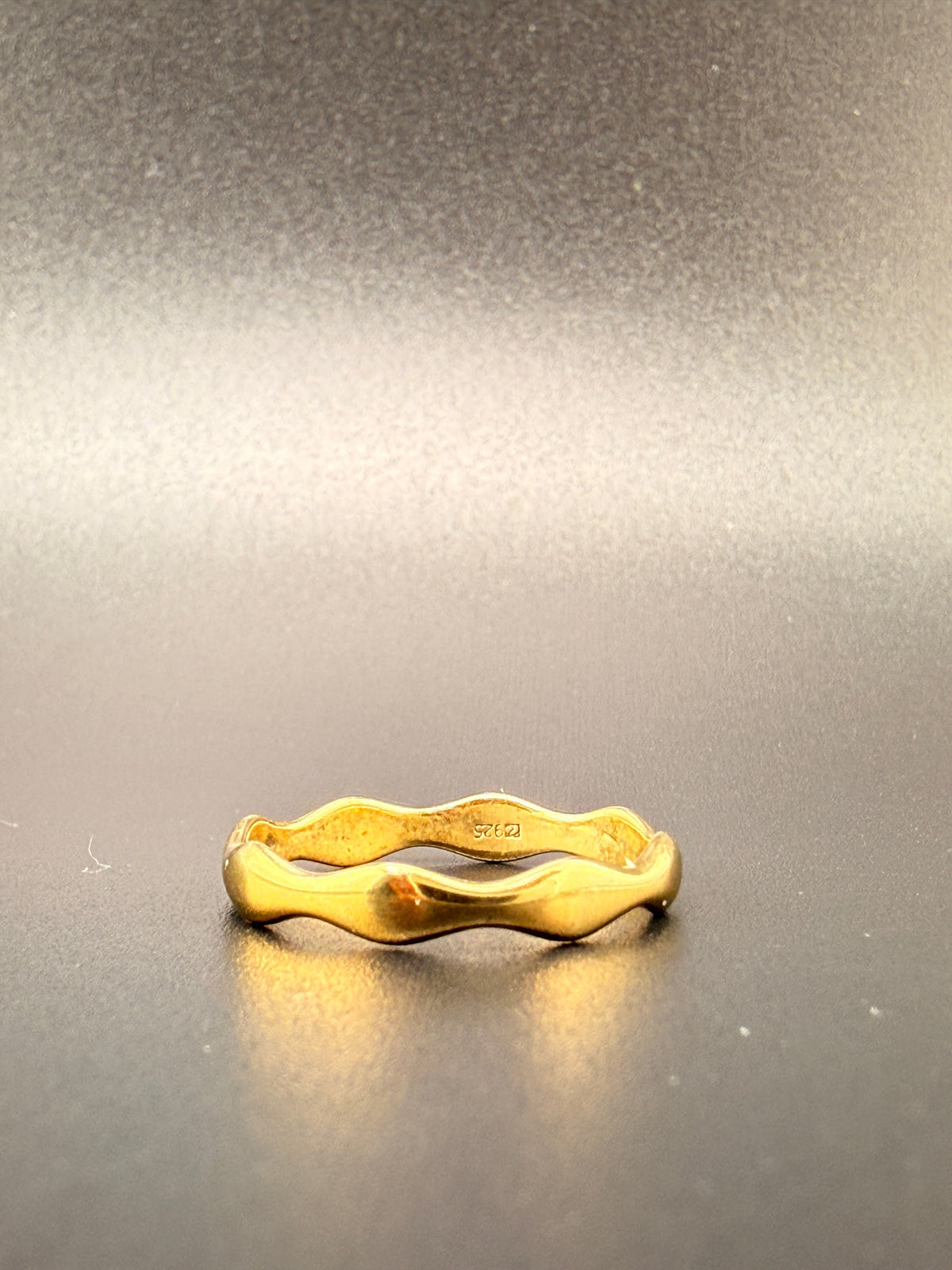 14K Gold Bonded Sterling Silver Wavy Band Ring - 7 alternate product view