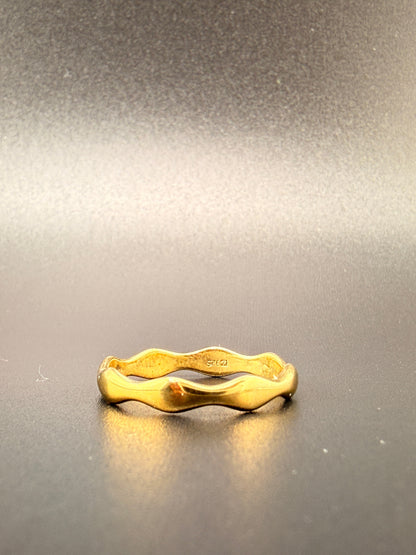 14K Gold Bonded Sterling Silver Wavy Band Ring - 7