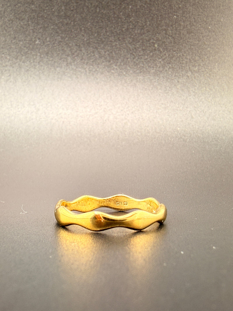 14K Gold Bonded Sterling Silver Wavy Band Ring - 7