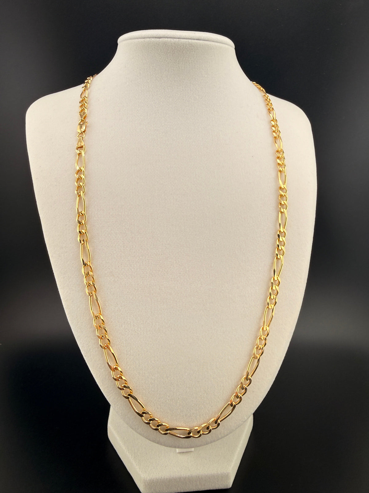 10K Solid Gold /  Figaro Chain Necklace 5.2mm / 24 Inch alternate product view