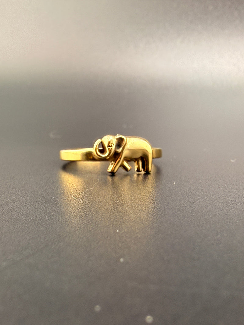 14K Gold Bonded Sterling Silver Elephant Ring – Elephant Statement Ring - 6